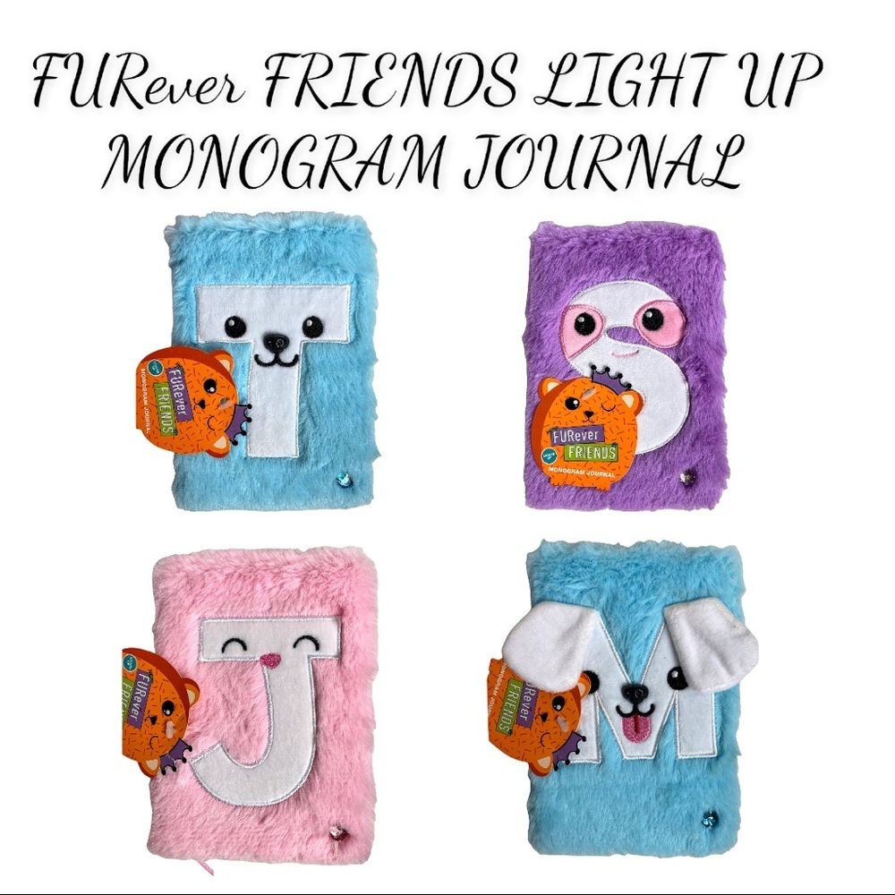 NWT FURever FRIENDS MONOGRAM LIGHT UP JOURNAL: M, T, J, or S